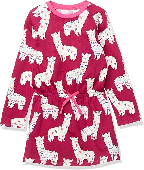 Amazon Hatley ガールズカジュアルワンピース アルパカ プリント ワンピース ワンピース チュニック 通販
