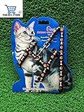 Cat Harness, Adjustable Harness Nylon Strap Collar with Leash, Cat Leash and Harness Set, for Cat and Small Pet Walking Small Cat and Pet Nylon Fancy Pattern Harness Leash (Black Print)