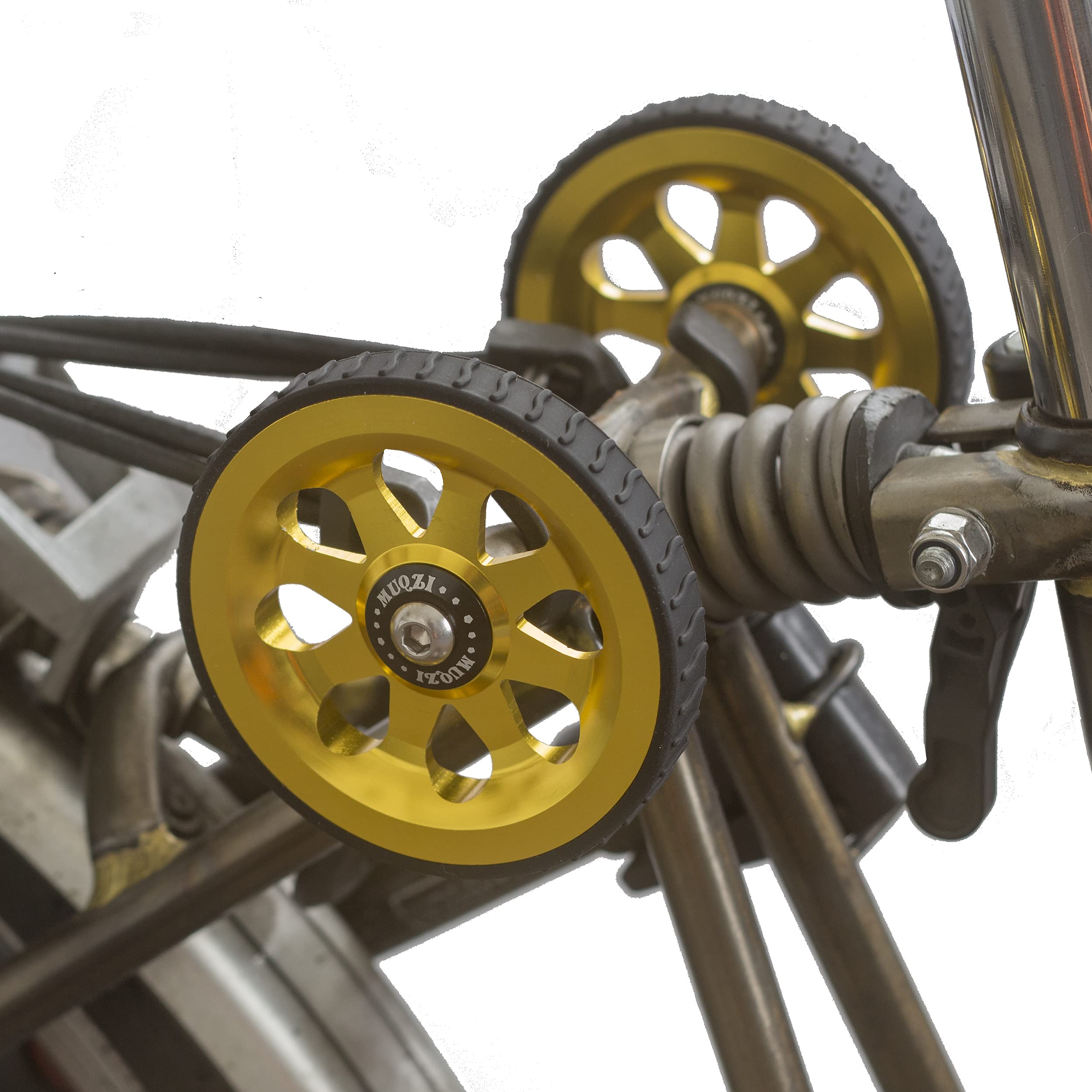 Large 82mm Wide Easy Wheels For BROMPTON in GOLD