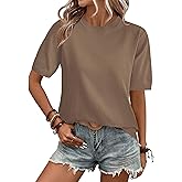Zeagoo Womens Summer Tops Dressy Casual Short Sleeve Sweaters Crew Neck Lightweight Knit Tops Loose Blouse Basic Shirts