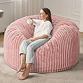 5ft Bean Bag Chairs for Adults Large Beanbag Chair with Stripe Plush Cover Big Bean Bag Chair for Living Room Bedroom Dorm Office
