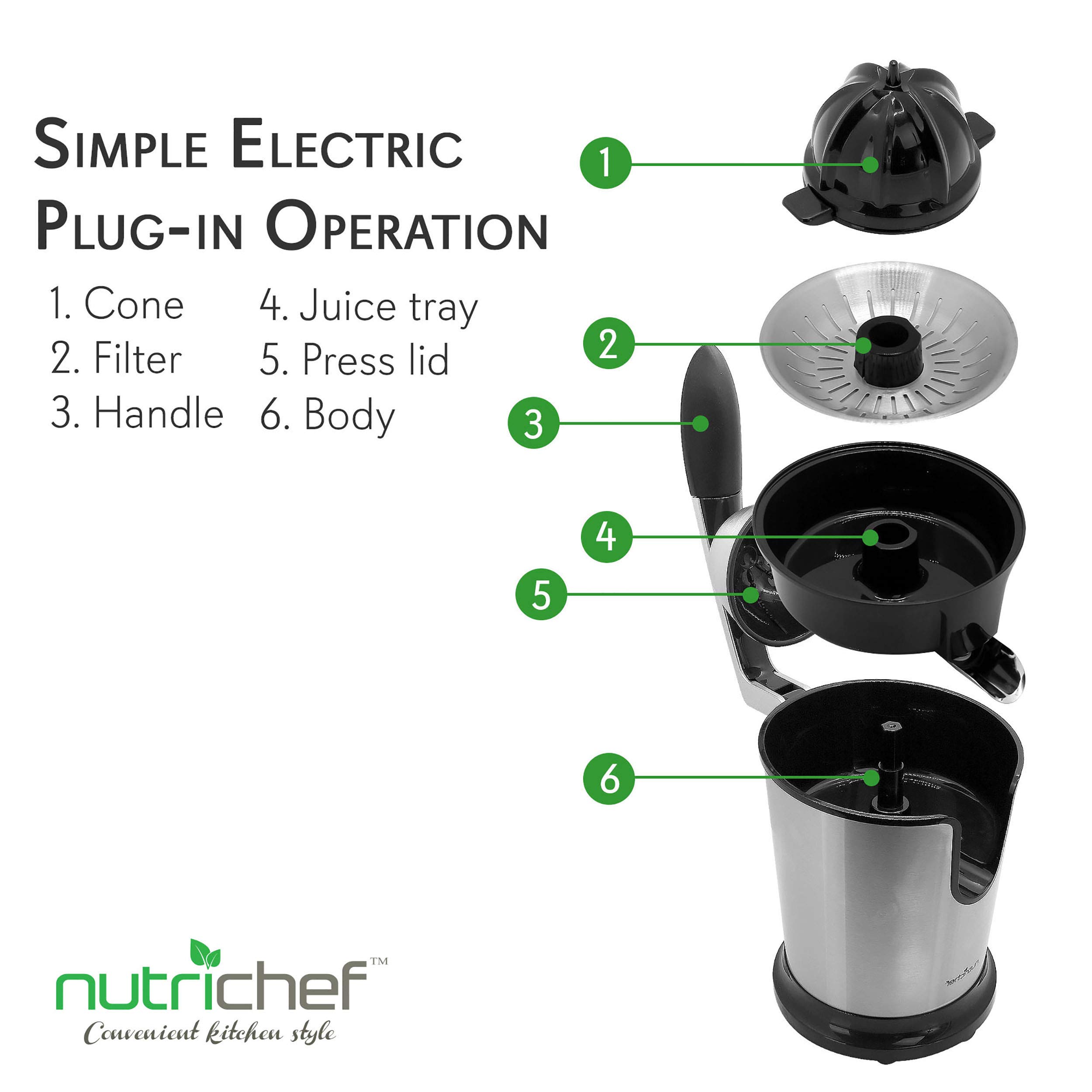 Stainless Steel Electric Juicer Machine - 160W Power Juice Press, Citrus Juicer & Squeezer Masticating Machine - Easy to… - Image 3