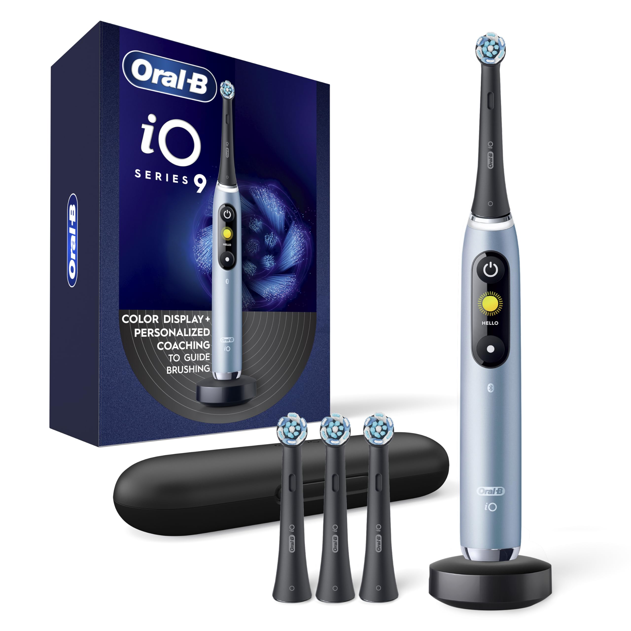 Photo 1 of Oral-B iO Series 9 Electric Toothbrush with 4 Brush Heads, Aqua Alabaster