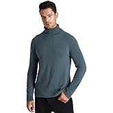 GreenMount Mens 100% Turtleneck Cashmere Sweater Vintage Pullover Long Sleeves Knit Plant Dyeing Warm Soft
