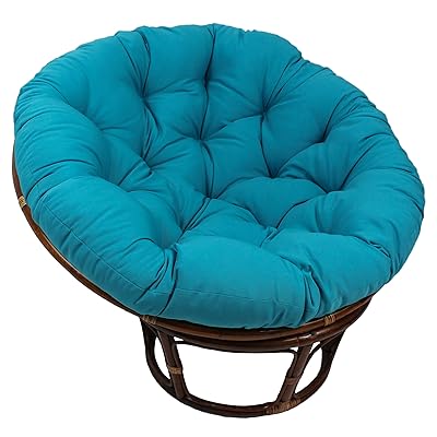 Blazing Needles Solid Twill Papasan Chair Cushion, Aqua
