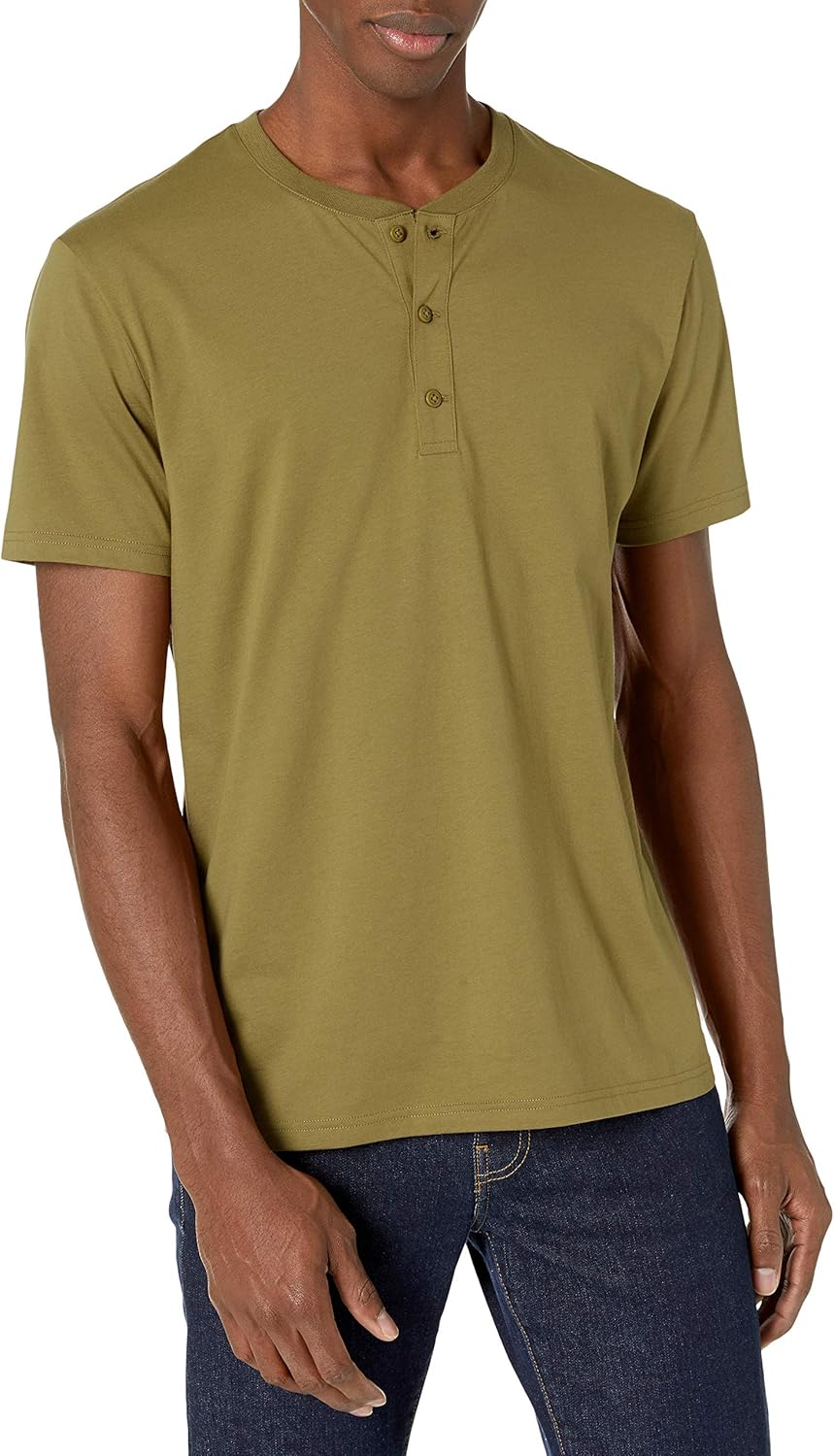  Brand - Goodthreads Men's Cotton Short-Sleeve Henley: Clothing