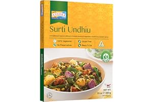 Ashoka Microwavable Meals 1932, Plant-Based Curry, Mixed Vegetables, All-Natural Entrees, Surti Undhiu, Kosher Certified, Traditional Indian Food, Gluten-Free & with No Preservatives, Pack of 1