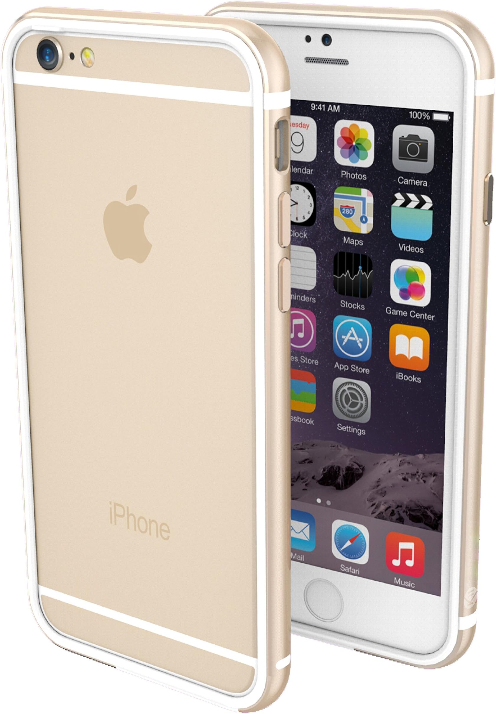 ThanoTech K11 Premium Bumper for Apple iPhone 6 Plus/6s Plus - White/Gold, Case, TPU