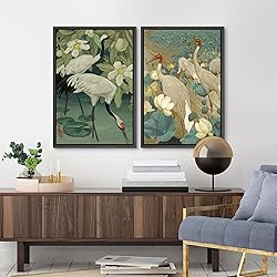 MUDECOR Framed Canvas Print Wall Art Elegant Cranes