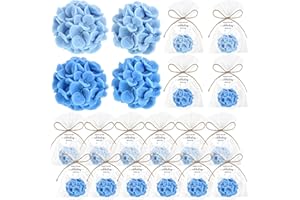 Demissle 40 Pcs Hydrangea Soap Baby Shower Favors Wedding Bridal Shower Gift Scented Flower Soaps Bulk with Thank You Card for Wedding Christmas Favors for Guests (Blue)