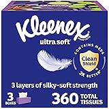 Kleenex Ultra Soft Facial Tissues, 3 Flat