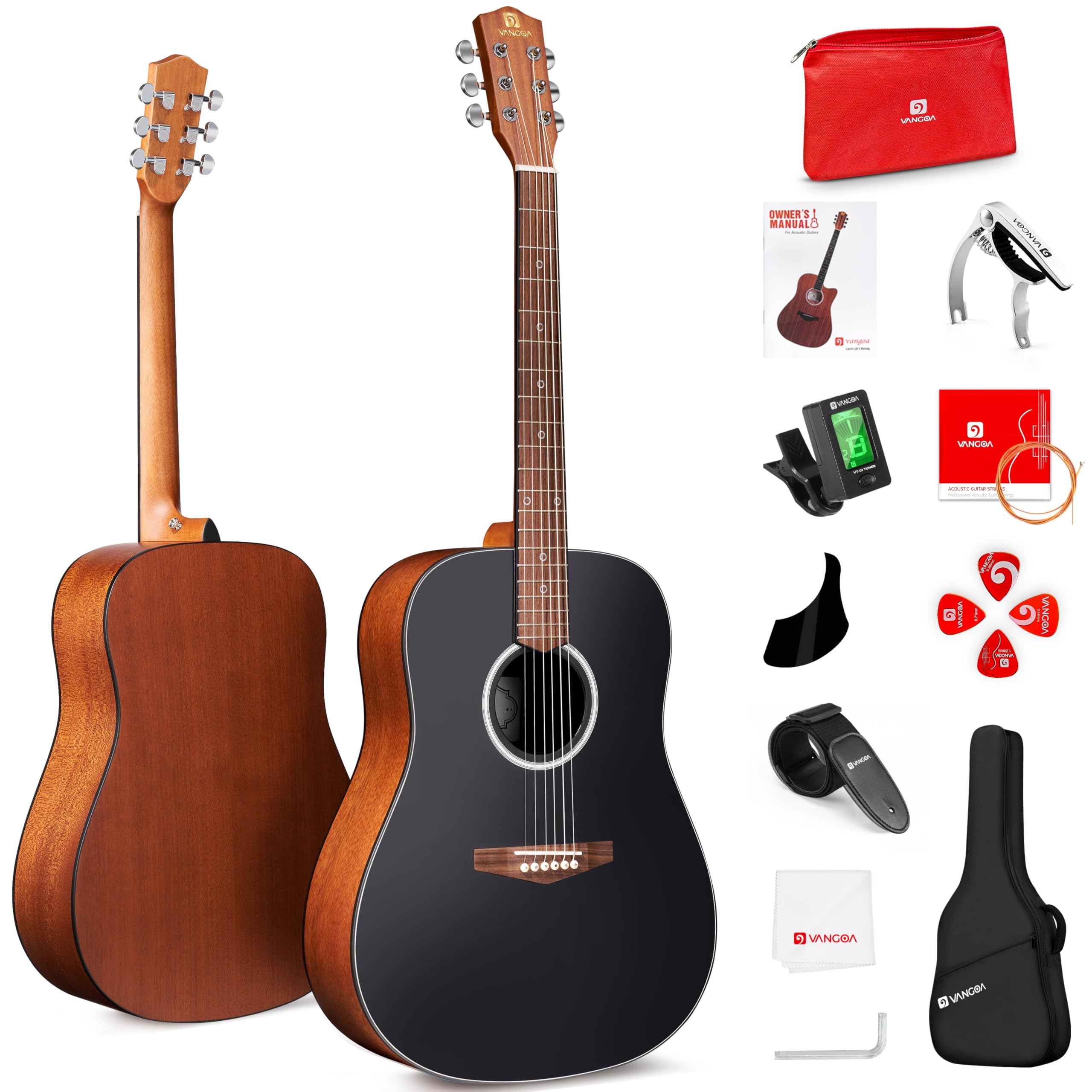 Vangoa Acoustic Guitar Beginners Set, 41 In Full