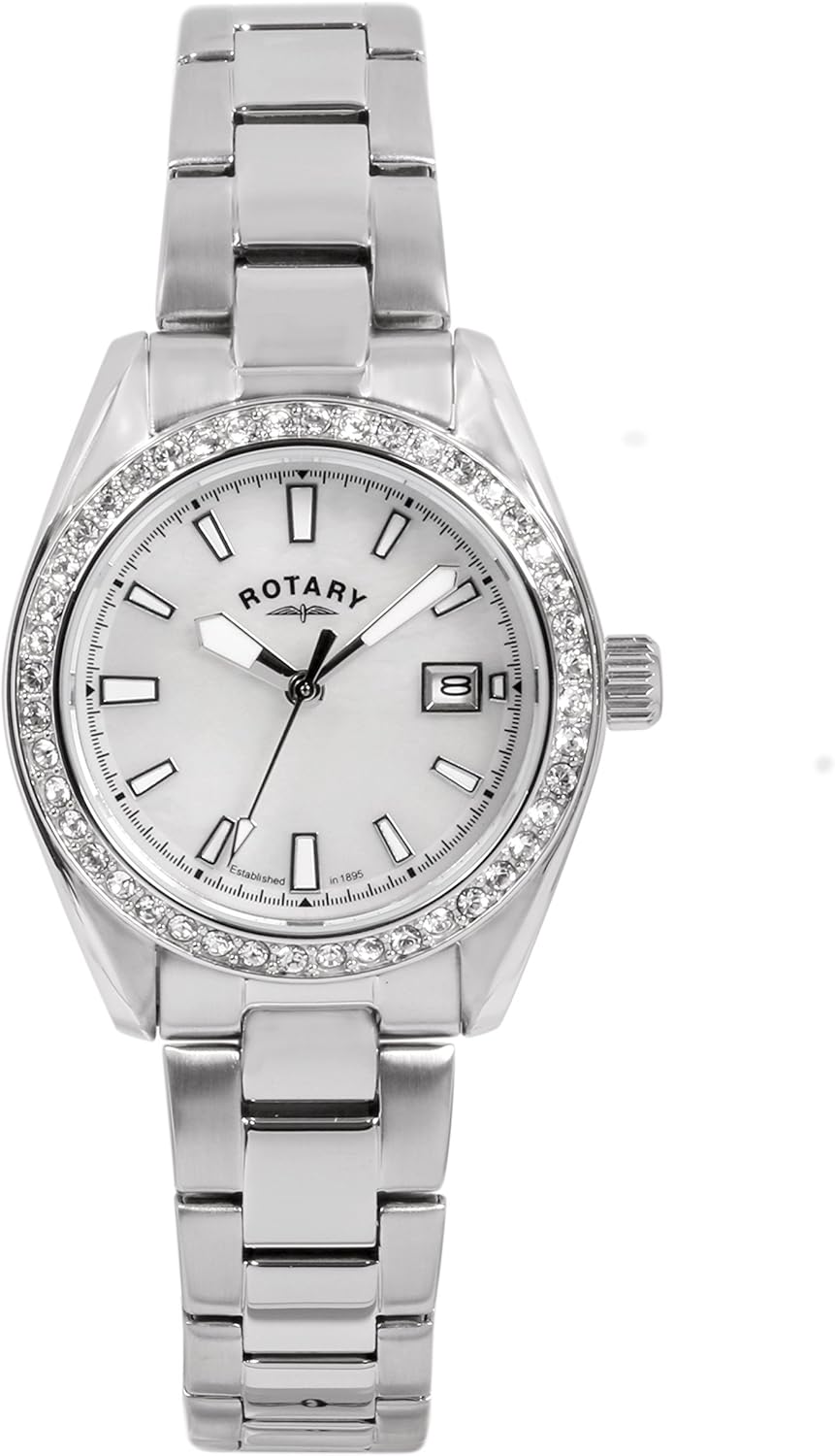 Rotary Women's Quartz Watch with Mother of Pearl Dial Analogue Display