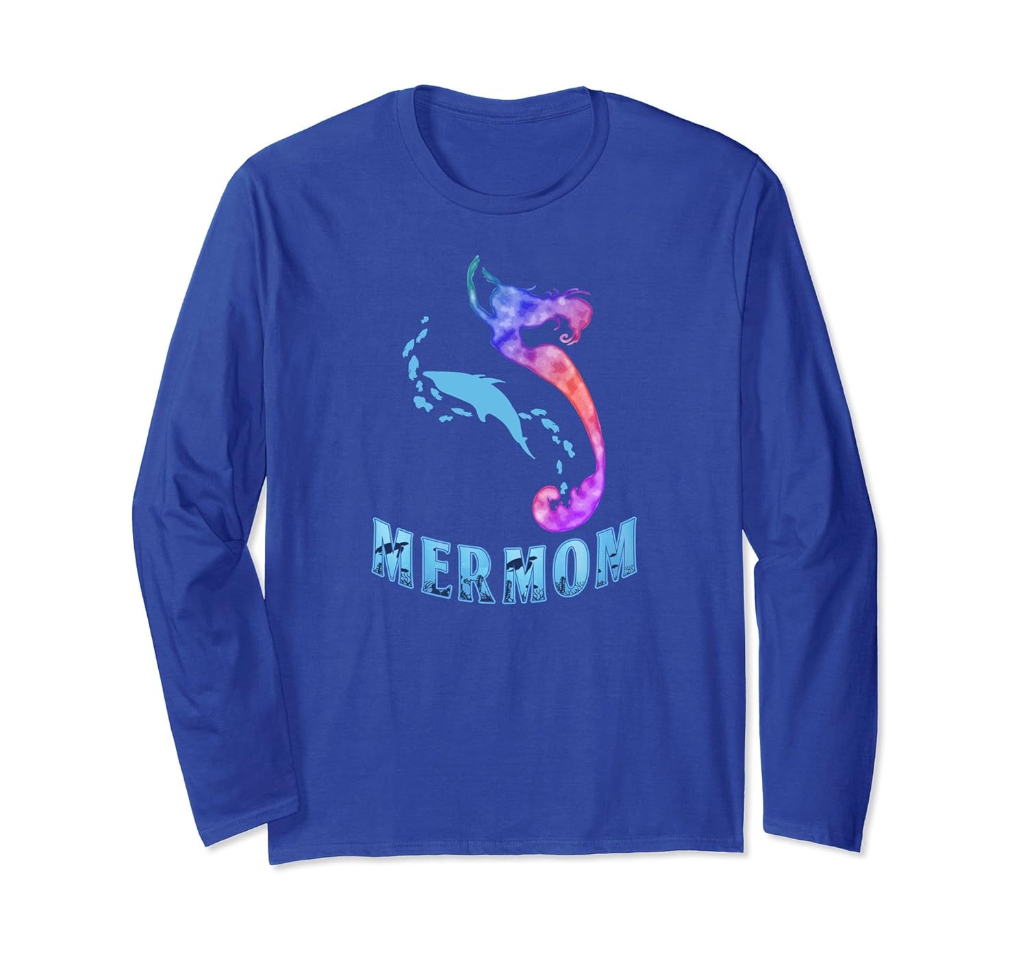 Mermaid Mom Lovely Mermom Long Sleeve Best Mother's Day Gift-anz