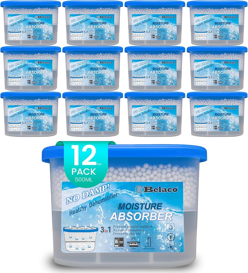 Belaco Dehumidifier Pack 12x Prevent Mould Mildew Remove Dampness Freshen Air