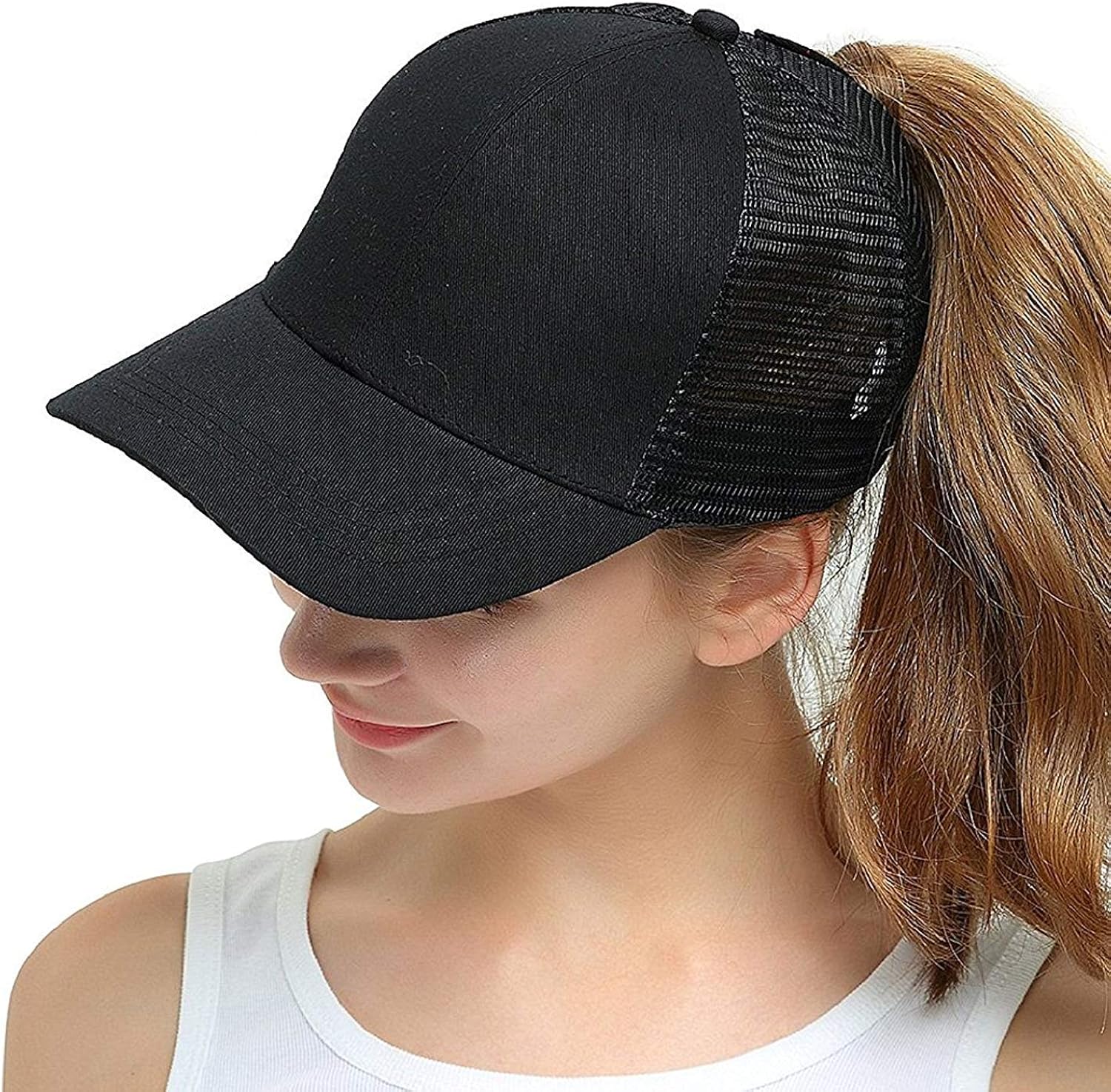 Womens Trucker Hats Men's Baseball Cap Sun Hat Trucker Hat Black