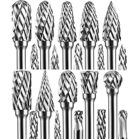 Mars-Rock Carbide Burr Set Compatible with Dremel Milwaukee 1/8" Shank 20PCS Die Grinder Rotary Tool Rasp Bits Accessories At