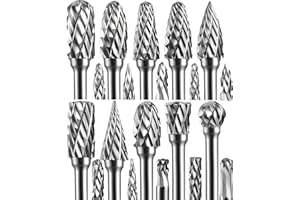 Mars-Rock 20Pcs 1/8" Shank Carbide Burr Bits Compatible with Dremel Bits Metal Grinding Bits Wood Stone Carving Cutting Engraving Grinder Kit Attachment Rotary Tool Accessories Set Harder than Diamond