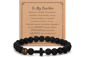 TecquorA Mens Gifts Cross Bracelet for Son, Grandson, Brother, Husband, Godfather, Birthday Graduation Christmas Valentines Christian Gift for Teens Men