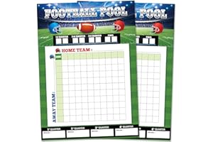 Actilize 2 Pack Football Pool Posters, 19.7x27.5 Inch Football Squares Board, Party Decorations for Super Bowl Party, Office Pool, Tailgate Party Supplies