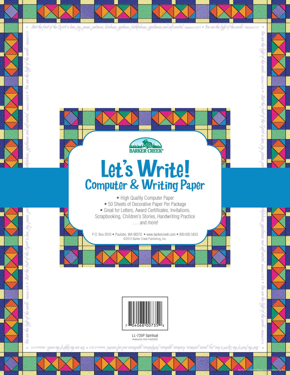 Ll 715 Barker Creek 8 1 2 X 11 Designer Computer Paper 50 Sheets