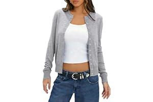 AGSEEM Womens Spring Lightweight Cardigans Long Sleeve Crew Neck Button Down Open Front Sweaters Trendy 2026
