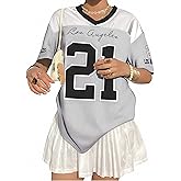 Oversized Jersey Shirts for Women - V Neck Baseball/Football Jerseys Shirt Team Number Y2k Streetwear Tee Tops