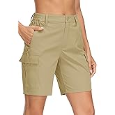MAGCOMSEN Women's 7" Hiking Cargo Shorts Quick Dry Lightweight Golf Athlectic Casual Trendy Shorts with 5 Pockets