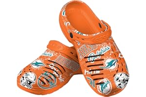 FOCO Men's NFL Team Logo Historic Print Garden Water Sandals Shoes Slipper Clogs with Strap