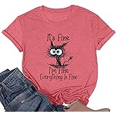 Fine Funny Cat Printed Women's Short Sleeve T-Shirt
