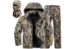 NEW VIEW Insulated Hunting Clothes for Men Cold Weather, Warm Camo Hunting Jacket and Pants, Hunting Suit for Deer Duck Hunts