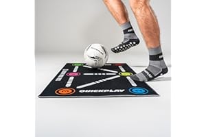 QUICKPLAY Ball Mastery Skills Mat with eCoach Training Video Access – Soccer Footwork Trainer with Anti-Slip Base – Soccer Skills & Ball Control Training for Kids & Adults