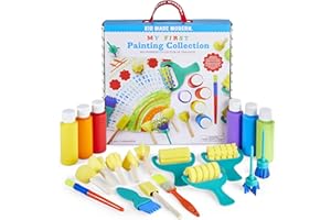 Kid Made Modern My First Painting Collection - Kids Paint Set Ages 3 4 5 6 7 8+ - Non Toxic Painting Supplies Kits & Washable Paints - Fun Paint Activities for Toddler Preschool & Classroom (20 Pcs)