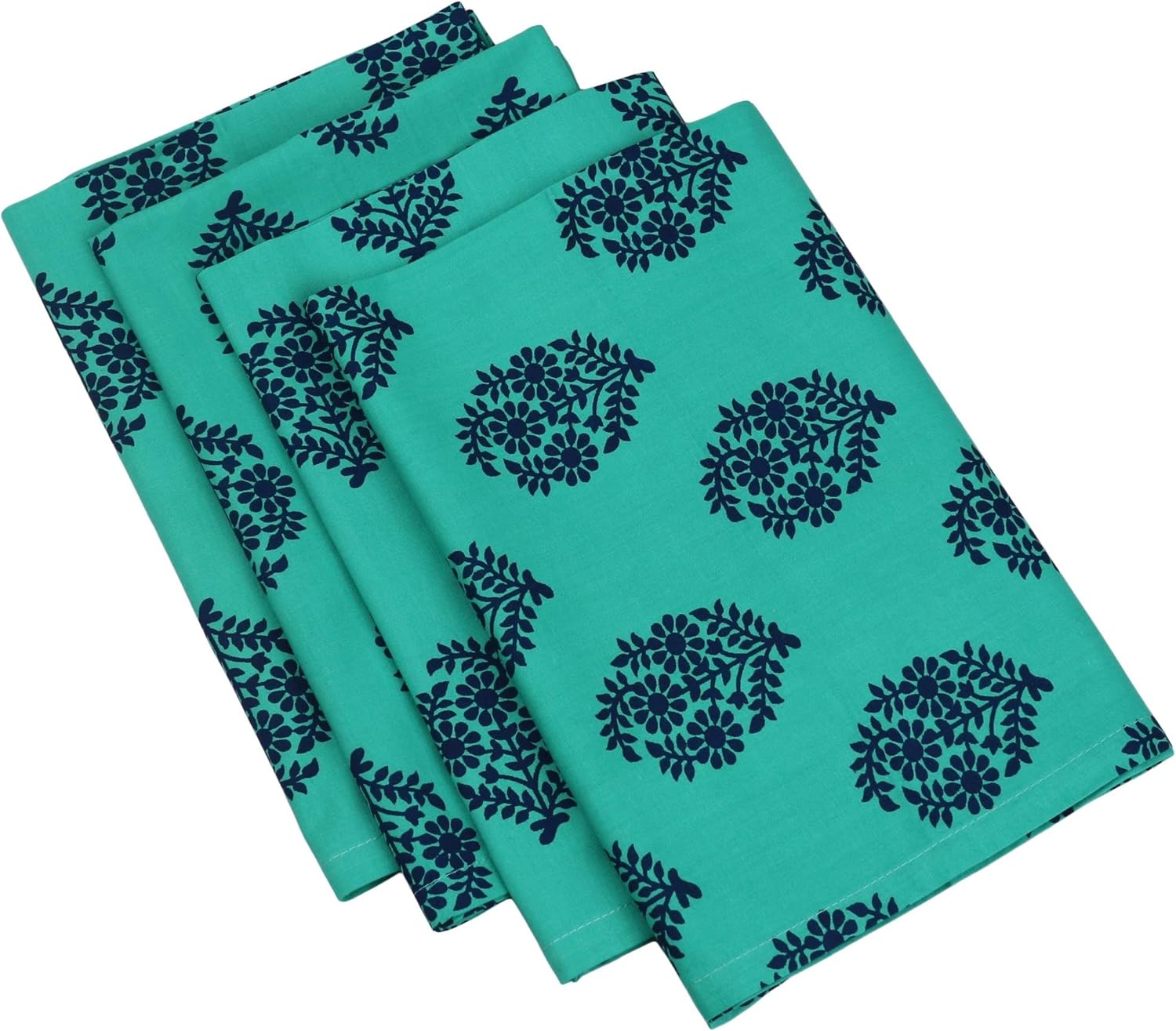 ShalinIndia Cotton Printed Table Linens Napkins Set Of 4, 20x20 Inches 200TC Indian Home Décor