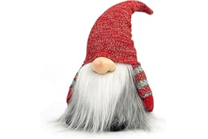 LOCKASEN Gnome Christmas Decorations, Gnome Plush Ornaments Swedish Santa Tomte Elf Stuffed Dwarf, Indoor Christmas Decorations for Home Shelf Mantel Window Table Kitchen Bedroom Holiday Party Winter