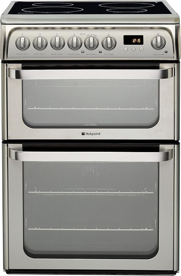 Hotpoint Ultima HUI611X Cooker Freestanding Electric Double Oven Inox
