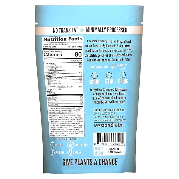COCONUT CLOUD DAIRY-FREE TOASTED MARSHMALLOW HOT COCOA, 7 OZ
