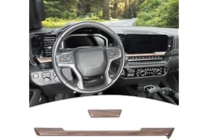 PDKLIN for Silverado Dashboard Panel Trim Compatible with Chevy Silverado 2022 2023 2024 Wood Grain Interior Accessories 2pcs