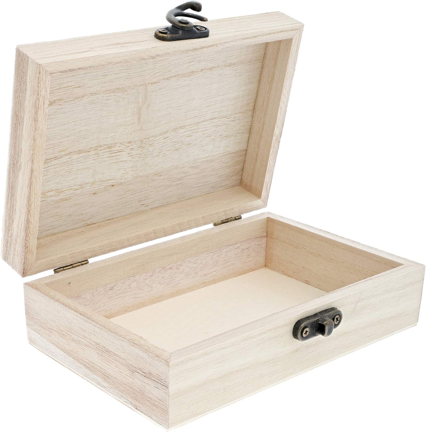 Unfinished Wooden Jewelry Box with Locking Clasp (5.9 x 3.9 x 1.97 in, 6-Pack): Home & Kitchen