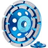HONGUIS 4 1/2 inch Concrete Grinding Wheel,5/8"-11 Arbor Diamond Cup Grinding Wheel Double Row for Granite Marble Concrete Masonry Stone