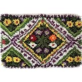 Premium Large Latch Hook Kits for Adults, Craft Kits for Stress Relief | Pre-Printed Canvas, Color-Coded Yarn, All Tools Included, Large A3 Chart, Beginner-Friendly, 23.6x15.8 in (Floral Diamond)