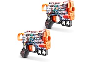 XSHOT Skins Menace Blaster - Demon Slayer Skin (2PK) by ZURU Demon Slayer Design with 16 Darts, Air Pocket Dart Technology, Toy Foam Blaster for Kids, Teens and Adults