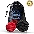 Massage Ball 2 PACK - Spiky Massager Roller Balls - Plantar Fasciitis, Deep Tissue Foot, Back, Shoulder, Legs, Muscle Therapy - Best Porcupine for Acupressure & Myofascial - 3.5 in/2.75 in, Extra Firm