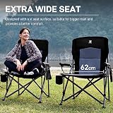 EVER ADVANCED Oversized Camping Chair Set of 2 230kg Heavy Duty Wide Folding view 5