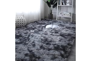 ROCYJULIN Area Rugs 8x10 for Living Room, Thickened Fluffy 8x10 Area Rugs for Bedroom, Ultra Soft Non-Slip Large Shag Fuzzy Rug for Nursery, Kids, Girls, Boys, Grey