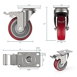 4 inch Heavy Duty Plate Casters Swivel Caster