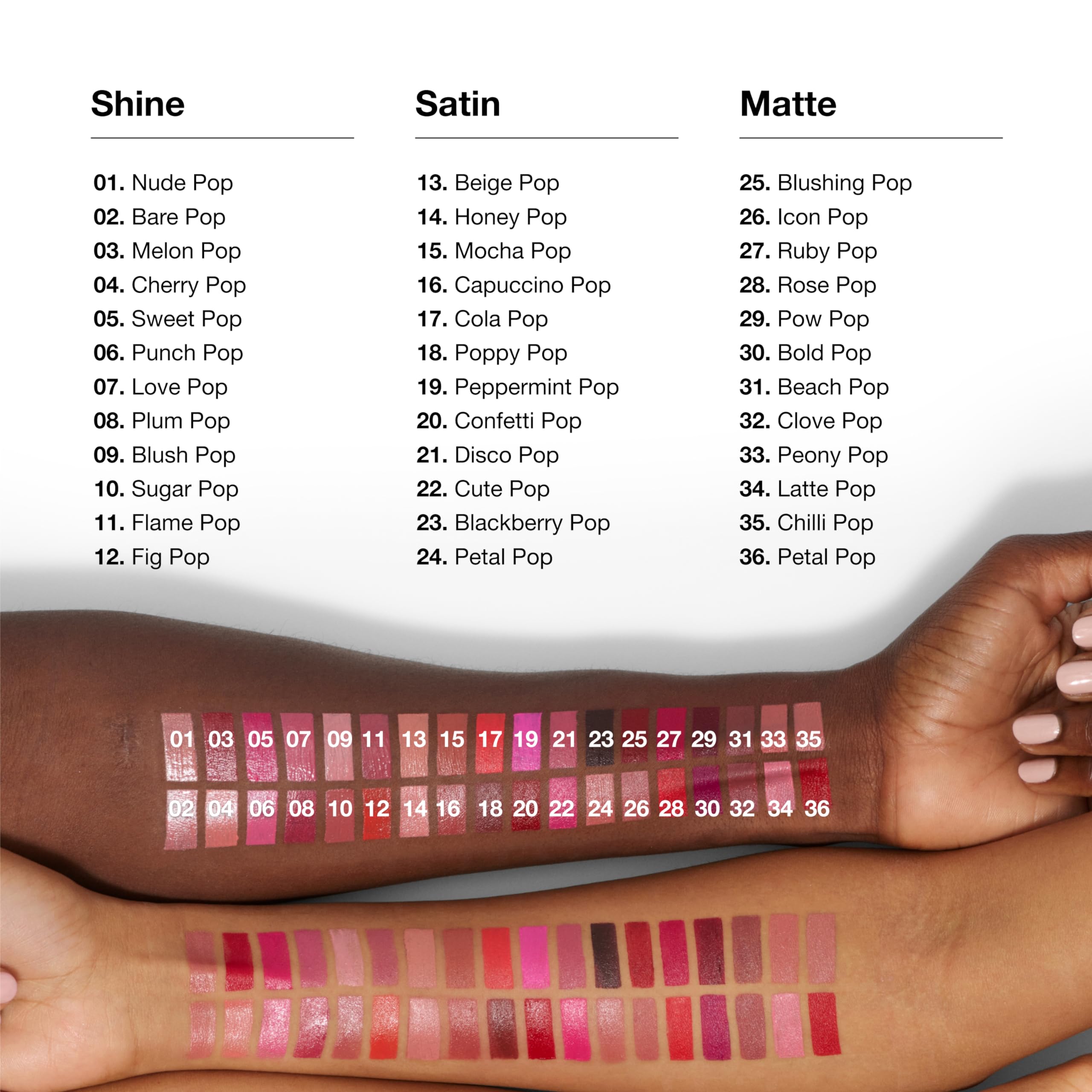 Clinique Pop Longwear Lipstick | Long Lasting, Satin, Matte + Shine | 36 Shades