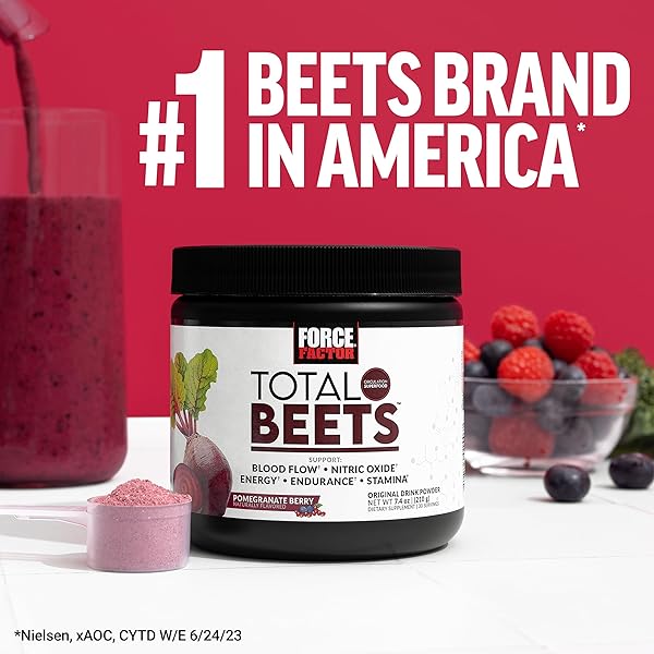 FORCE FACTOR TOTAL BEETS BLOOD PRESSURE SUPPORT WITH GRAPE SEED EXTRACT AND NON GMO BEET ROOT POWDER FOR HEART HEALTH, CIRCULATION, & BLOOD FLOW, 120 COUNT