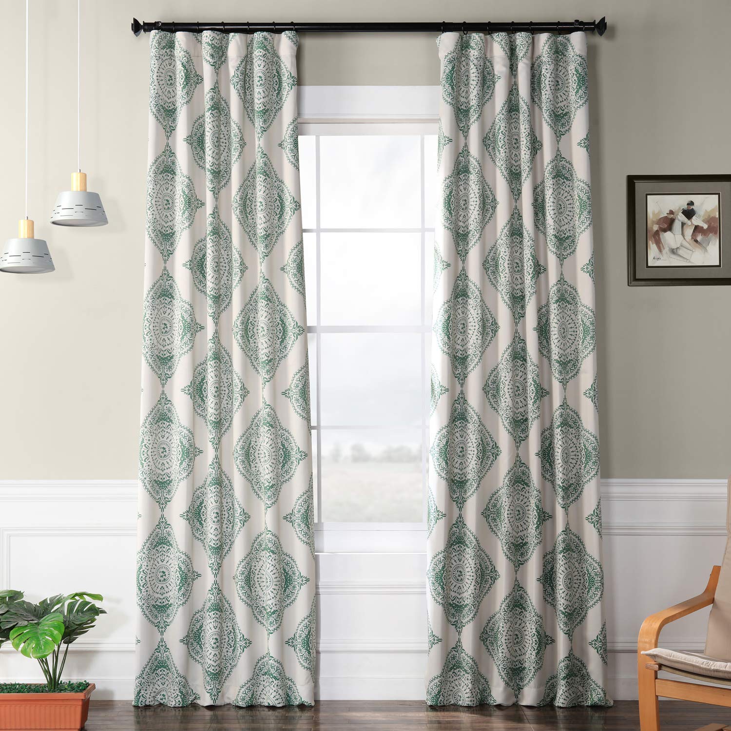 HPD Half Price Drapes BOCH-KC27D-108 Blackout Room Darkening Curtain (1 Panel), 50 X 108, Henna Clover