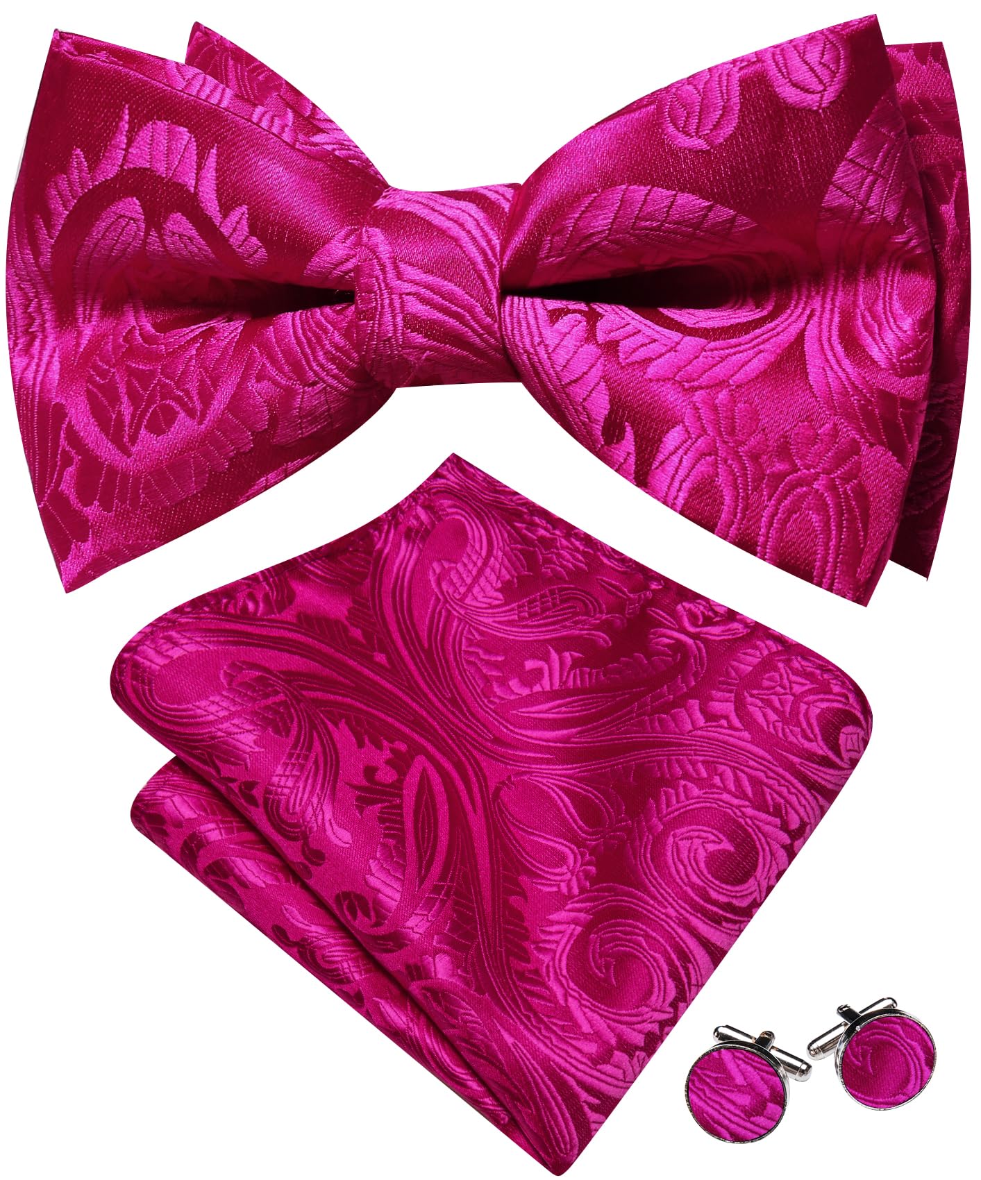Barry.Wang Magenta Bow Ties for Men Pre-tied Bow